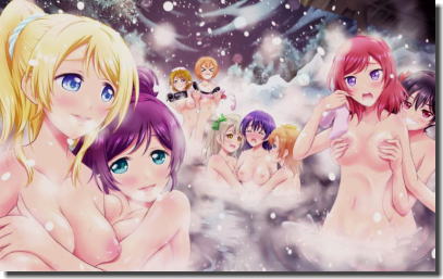 冬の露天風呂に入りたい！温泉と雪景色の二次元エロ画像 ②
